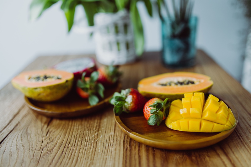 food and drink, freshness, raw, wellbeing, tasty, meal, vegetarian food, plate, colorful, focus on foreground, papaya, no people, ready-to-eat, organic