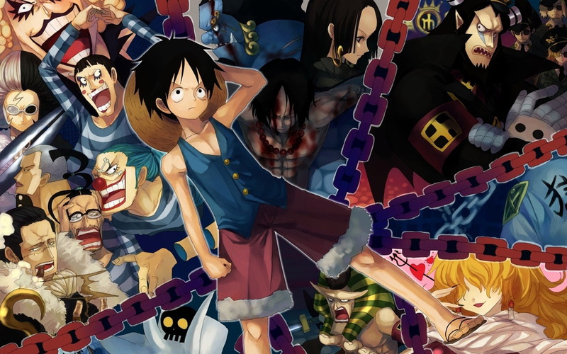 720P, Anime, One Piece, Portgas D. Ace, Baggy (One Piece), Monkey D. Luffy, Boa Hancock, Jinbe (One Piece), Crocodile (One Piece)