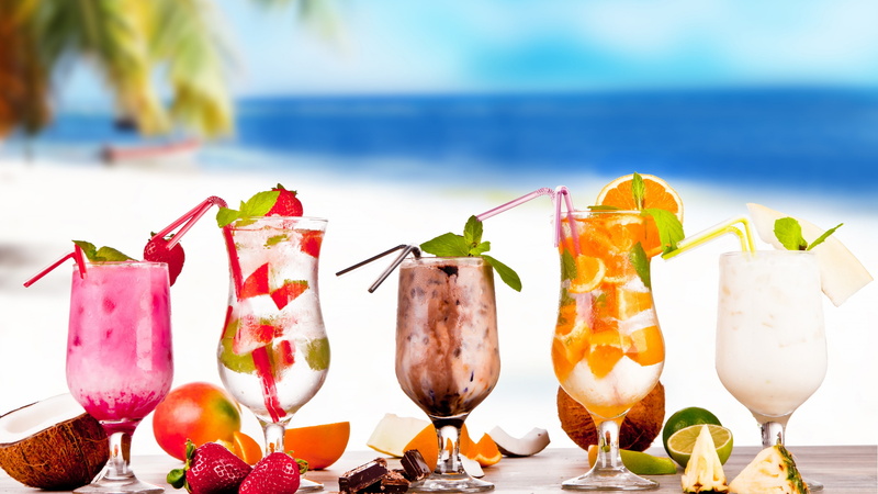 pineapple, Tropical Cocktail, 4K, strawberry, coconut, lime, orange, chocolate