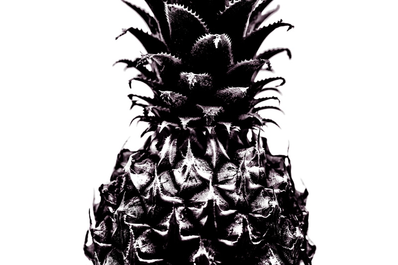 juicy, macro, monochrome, still life, background, pineapple, 5K, object, freshness, raw, negative, plant, pattern, copy space, tropical fruit, food, gray