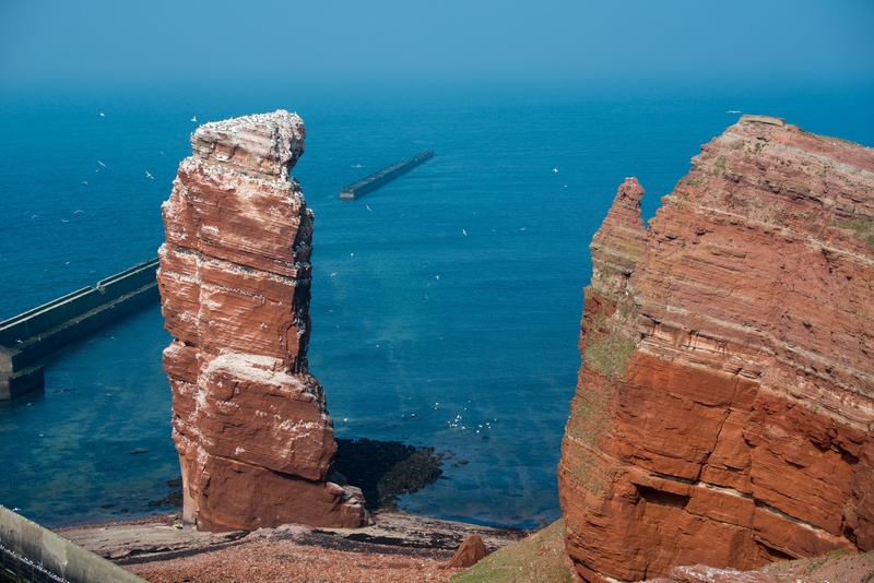 rock - object, lange anna, water, no people, day, cliffs, germany, mode of transportation, built structure, nautical vessel, 1080P, nature, stones, beauty in nature