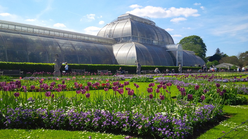 sky, 2K, greenhouse, gardens, cloud - sky, built structure, environment, no people, botany, plant, field, atrium, building exterior, united kingdom, plant nursery