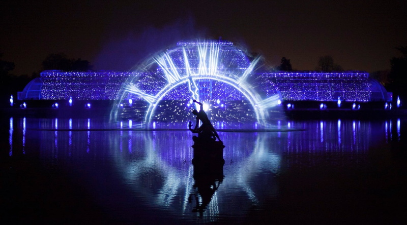 firework display, new years eve, nature, light, standing, technology, water, 1080P, london, full length, outdoors, celebration, travel destinations, kew gardens