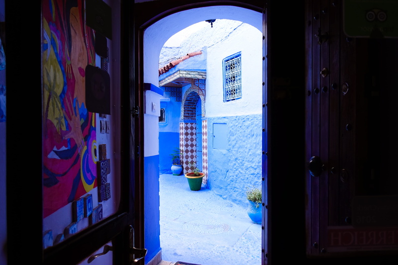 open, snow, architecture, no people, winter, cold temperature, building exterior, entrance, 5K, chefchaouen, doorway, morocco, building, outdoors, illuminated