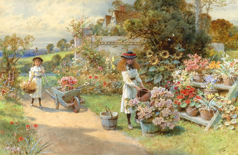 representation, happiness, formal Garden, bouquet, 1080P, hats, plant, trees, child, agriculture, baskets, dress, flower, art and craft, creativity, smiling
