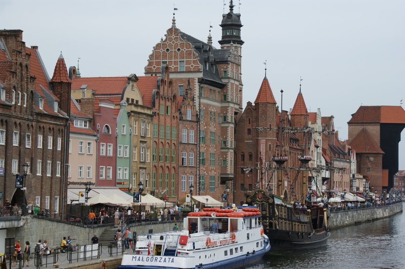 travel, city, place of worship, day, nature, town, danzig, gdansk, sightseeing, water, outdoors, polish, building, old, building exterior, passenger craft