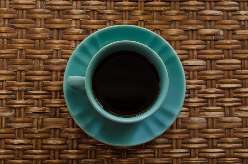 basket, design, freshness, wicker, indoors, close-up, turquoise, directly above, saucer, pattern, teal, coffee break, bamboo, handmade, table, crockery