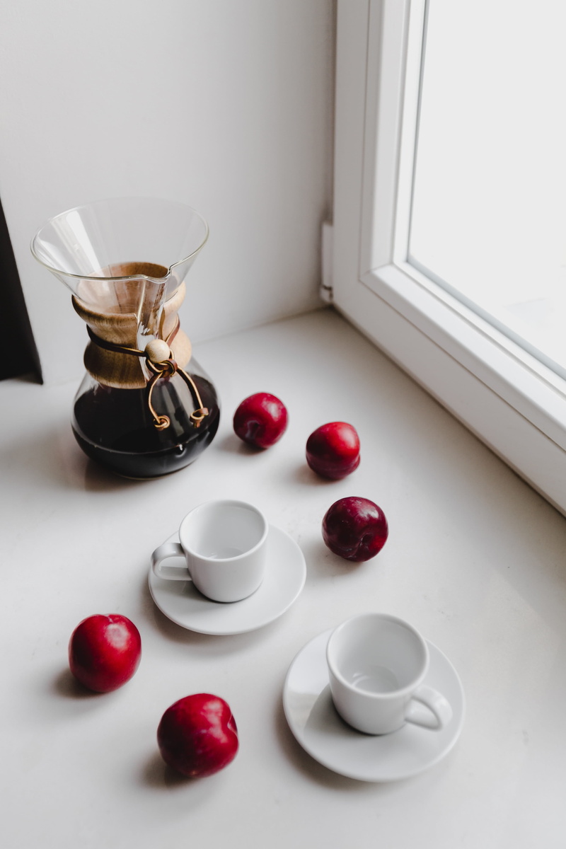 4K, cafe, filter, crockery, large group of objects, morninf, food and drink, coffee, day, tea cup, cup, fruits, indoors, no people, luxury, chemex, drink