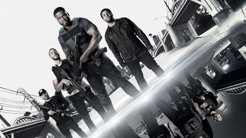 men, 4k, Den of Thieves, OShea Jackson Jr., holding, four, Pablo Schreiber, 4K, guns, 50 Cent