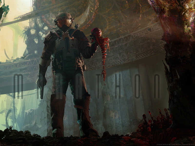 marathon, spine, 720P, video games, hd, skull