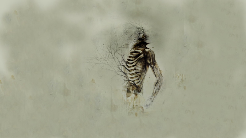 1080P, hd, skeleton, drawing, digital/artwork, abstract, bones