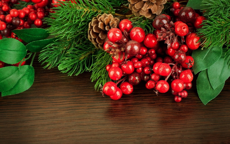 cranberry, pine Cone, holiday, fruit, space, backgrounds, freshness, celebration, large group of objects, cherries, winter, food, leaves, branch, oak, table