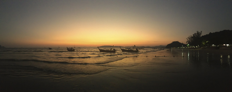 dusk, sand, sunset, 2K, thailand, boat, sea, tree, nature, no people, transportation, bay, paradise, vacation, sky, shore, ocean, tranquility, outdoors