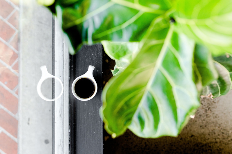windowsill, no people, plant part, reflection, growth, brick, window, close-up, foliage, outdoors, drink, green color, green, coffee shop, mug, agriculture