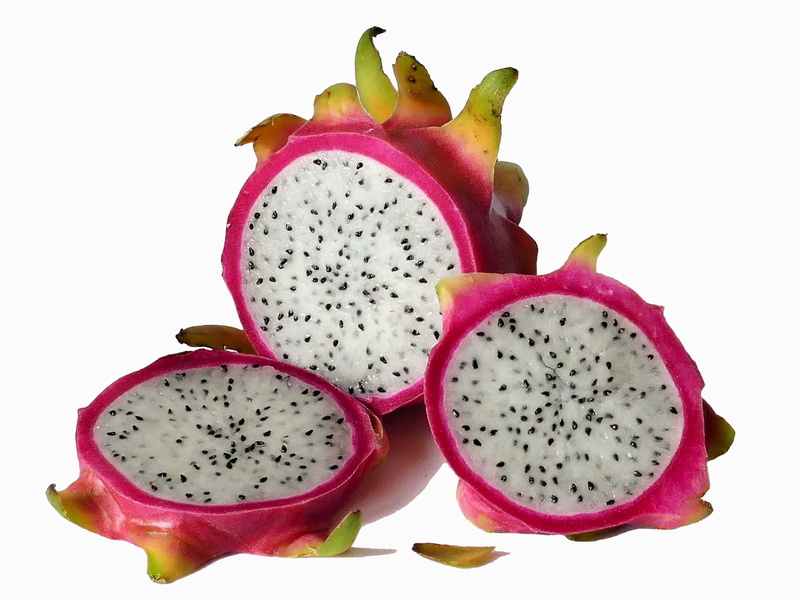 exotic fruits, pitaya, cut out, close-up, white background, sliced, dragonfruits, tropical, 4K, dragon fruit, exotic, seed, kiwi - fruit, studio shot