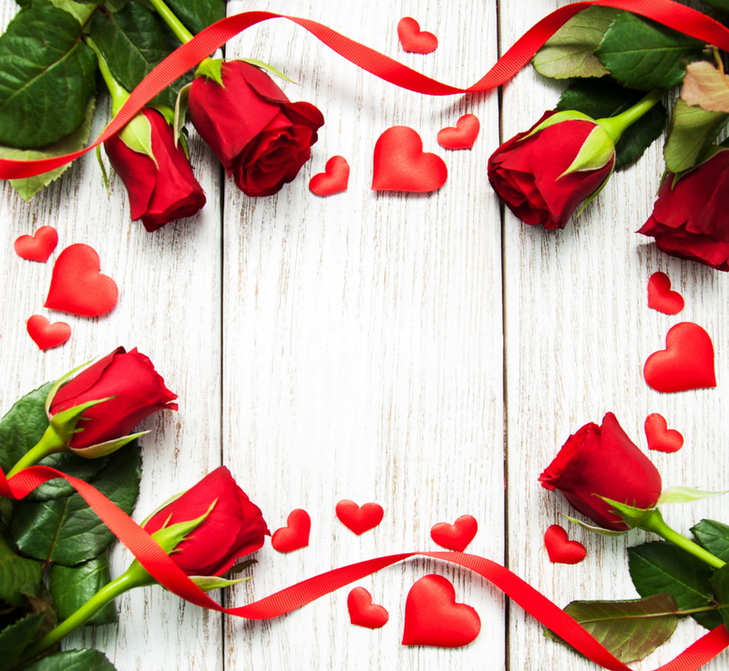 valentine`s day, romantic, flowers, red, love, heart, red roses, 2K, buds, roses