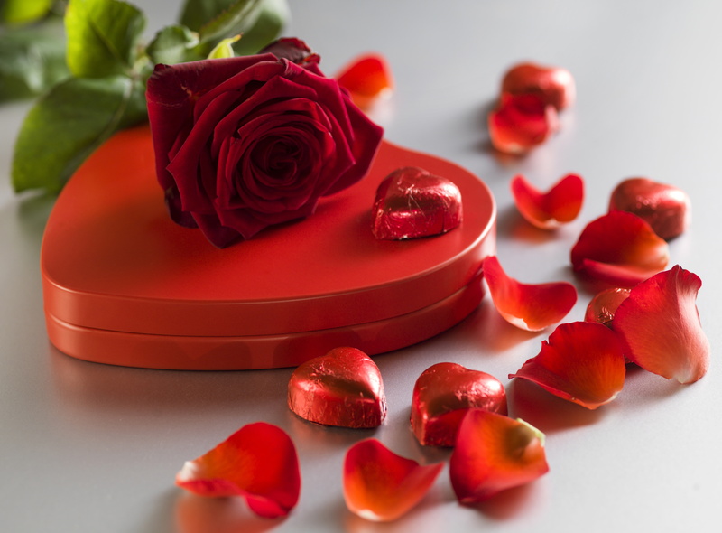 gift, roses, 5K, love, hearts, red roses, red, candy, heart, valentine`s day, chocolate, romantic