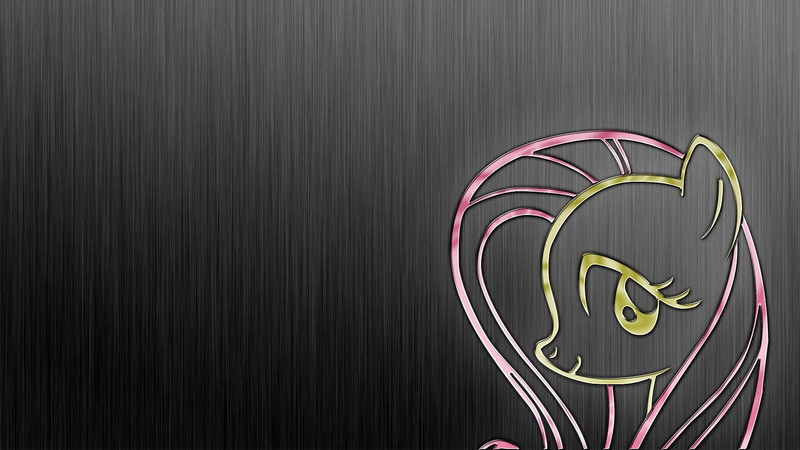 abstract, pink, black, 1080P, cute, white, 3d and abstract, little, metallic, horse, fluttershy, illustration, yellow, creative, pony, gray