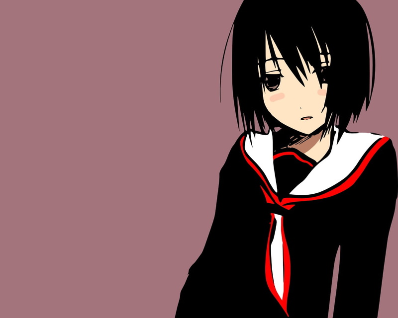 nakahara misaki, front view, hairstyle, black, women, young women, illustration, portrait, young adult, headshot, bangs, cut out, nhk ni youkoso, wall - building feature