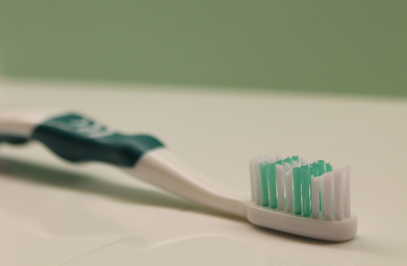 toothbrush, dental health, copy space, simplicity, no people, colored background, dental, brush, pastel colored, flooring, bristle, 4K, single object