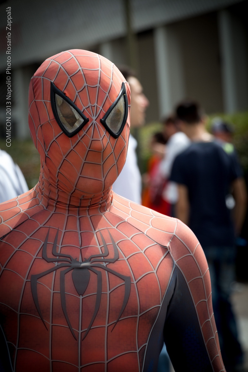people, only men, close-up, weapon, clothing, portrait, one person, incidental people, Spider Man, adults only, standing, real people, adult, Naples, day
