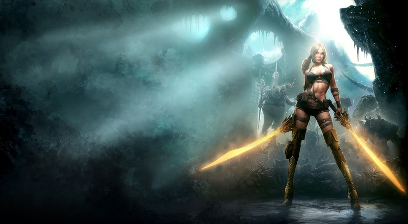 Games, holding, swords, fire, adult, nature, woman, time, standing, illuminated, digital, one person, blades, ayumi, fog, beautiful woman, 2012