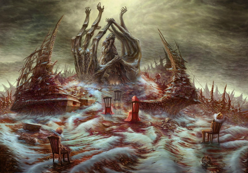 Sad, creature, blood, Dark, reaper, horror, macabre, Evil, monster, death, Clowns, fantasy, art, 1080P, sorrow