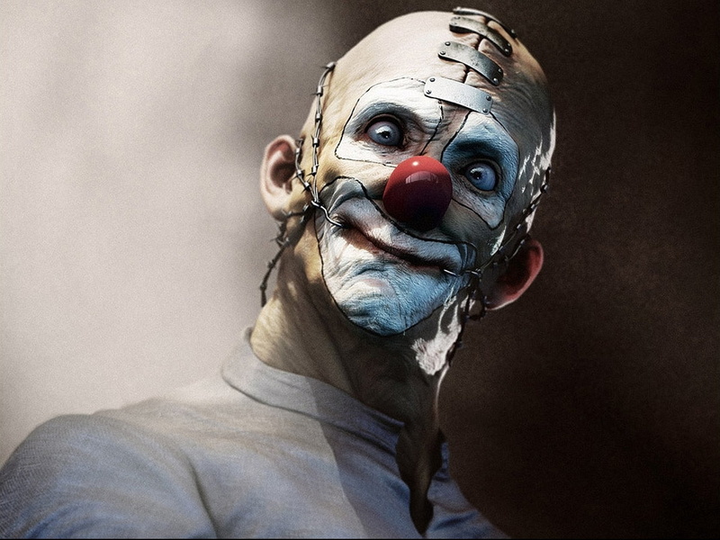 artwork, human body part, indoors, clown, men, paint, headshot, creativity, lifestyles, art, body part, 1080P, art and craft, human representation, horror