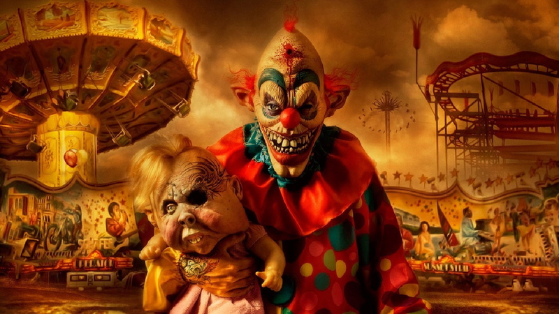 horror, representation, art, portrait, illuminated, emotion, indoors, people, arts culture and entertainment, amusement park, men, adult, celebration, 2K