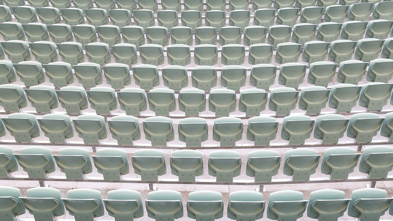 photo, seating, repetition, full frame, abundance, white color, closeup, gray, steel, ceramics, porcelain, design, neat, metal, seats, row, modern, shape