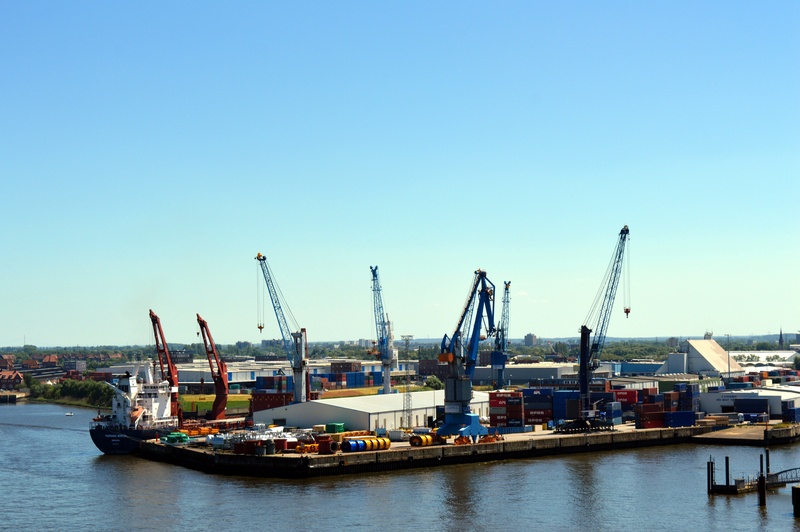 mode of transportation, crane - Construction Machinery, industry, hamburg, shipping, pier, waterfront, port of hamburg, cranes, architecture, transportation