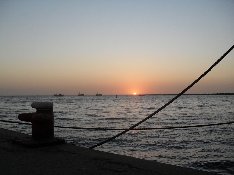 no people, sunset, sun, idyllic, tranquility, 2K, clear sky, sea, beauty in nature, sky, outdoors, scenics - nature, quayside, mooring, horizon, soft