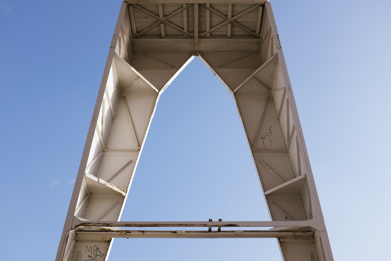 girder, built structure, outdoors, nautical, germany, port museum, transport, blue, 4K, hamburg, vehicle systems, building exterior, quayside, low-angle shot