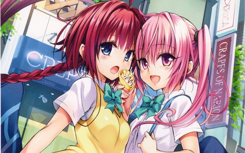 720P, outdoors, Happiness, Signs, human representation, front view, portrait, day, multi colored, Surprise, close-up, Girl, people, young women, Nana asta deviluke