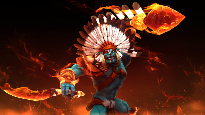 feather, hat, costume, weapon, knife, indian, dota, 1080P, huskar, spear, buffalo, horn, art