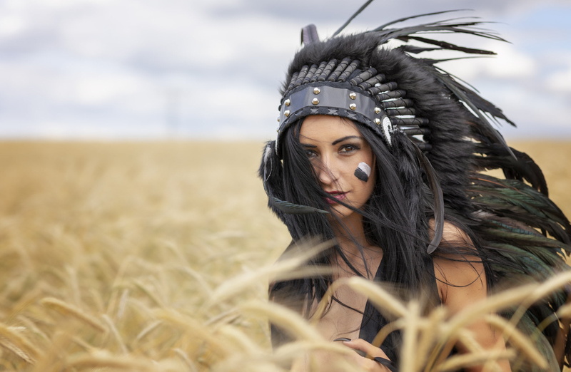 1080P, makeup, model, face, women, eyes, indian hat