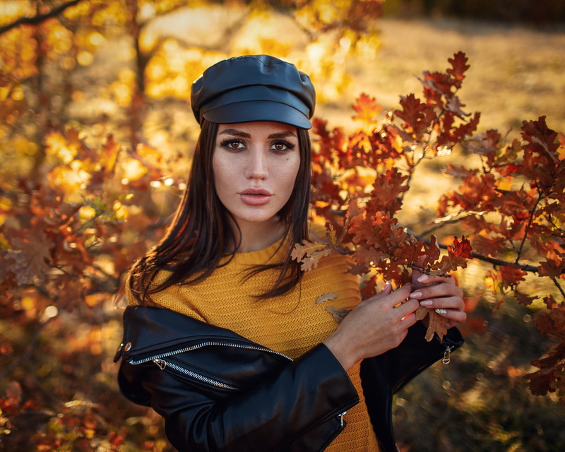 fall, 2K, forest, autumn, outdoors, teenager, nature, leaf, Sergey Sorokin, change, hairstyle, fashion, women, young women, beautiful woman, one person