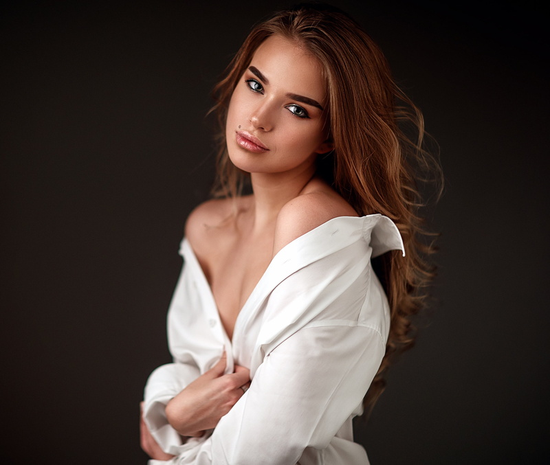 1080P, Sergey Sorokin, Girl, shoulders, Luba Ivanova, smile, model, look