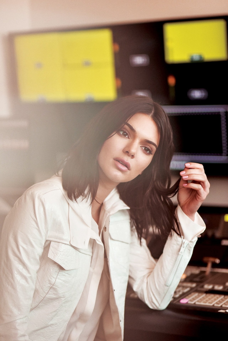 white shirt, brunette, women, 720P, model, women indoors, dark hair, Kendall Jenner