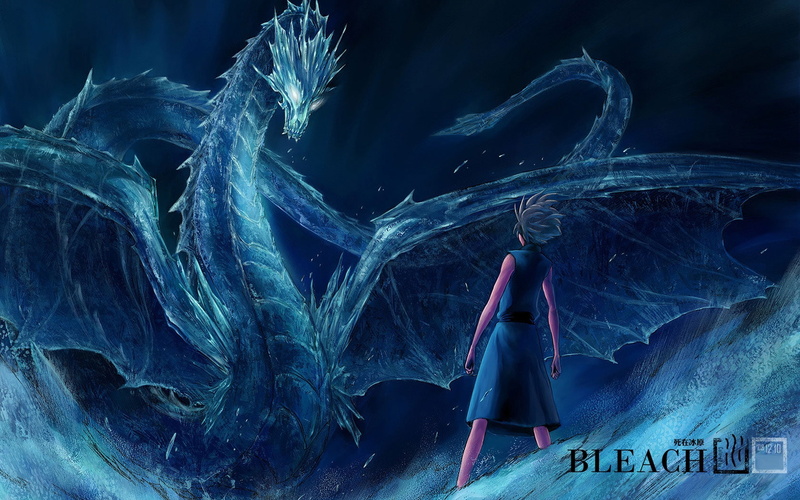 bleach, dragons, anime, hd, hitsugaya, art, x, toshiro, 720P