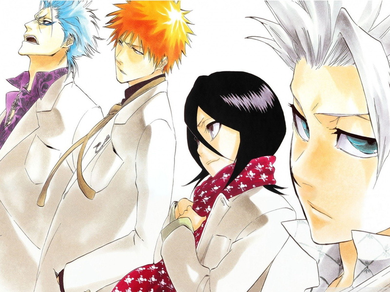 720P, jaegerjaquez, toshiro, kurosaki, kuchiki, hitsugaya, grimmjow, rukia, bleach, ichigo, anime