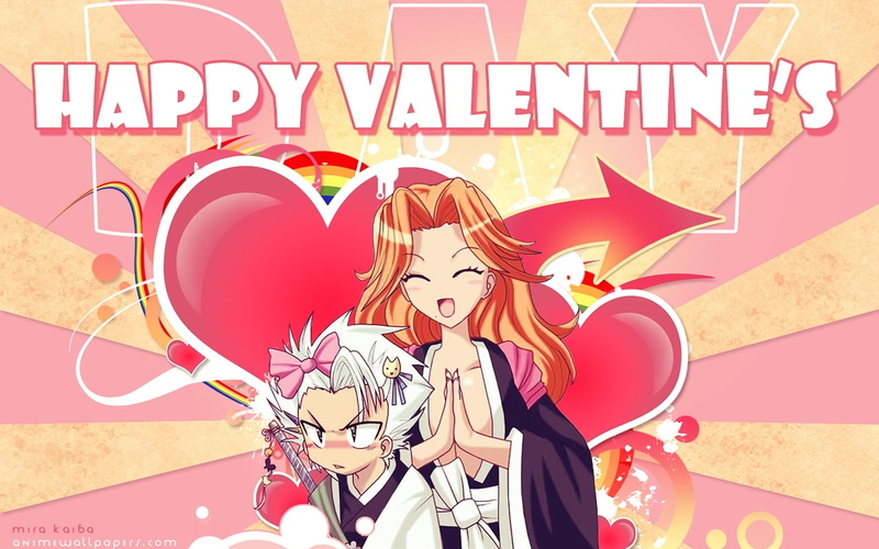matsumoto, hitsugaya, Matsumoto Rangiku, anime, valentines, rangiku, bleach, 720P, x, toshiro, day, hd, art