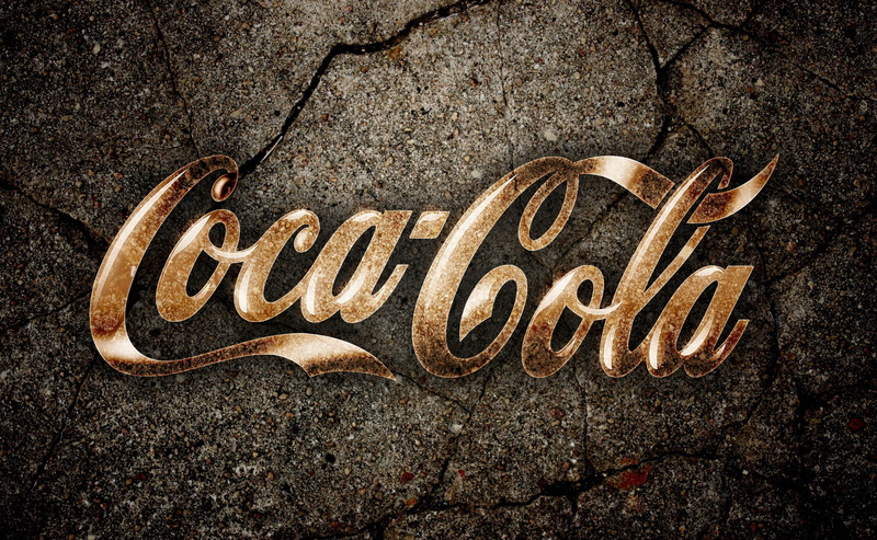 2K, Cola, outdoors, positive emotion, capital letter, solid, love, road, single word, Artistic, Coca, no people, city, high angle view, close-up, Grunge