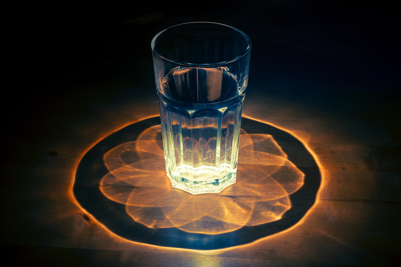 cup, reflection, drink water, refraction, amazing, leisure, food and drink, light effect, glow, lifestyle, close-up, light bending, no people, multifaceted
