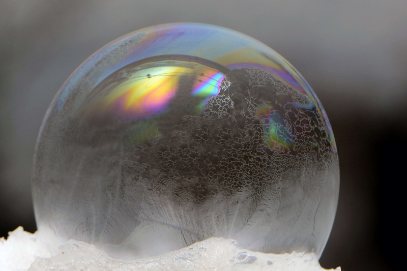 ice, ice cold, digital composite, reflection, soap sud, outdoors, black background, sphere, frozen bubble, cold, studio shot, snow, vulnerability, wintry