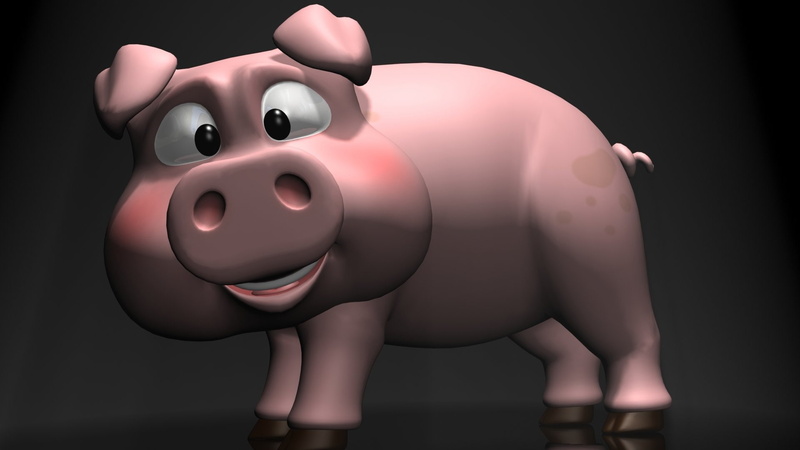 3D Art, Fantasy, Mammal, Cute, Swine, Pork, Artistic, Pig, 1080P, Cartoon