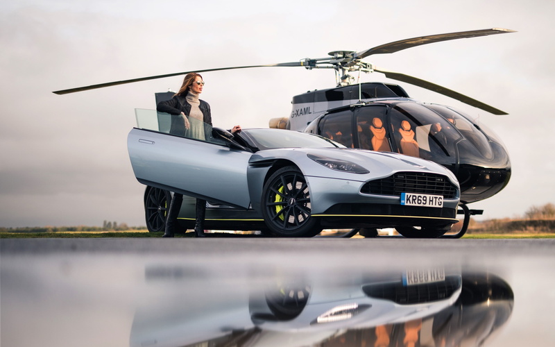 helicopter, VIP-helicopter, Airbus Corporate Helicopters, ACH130 Aston Martin Edition, Stirling Green, Aston Martin, 4K