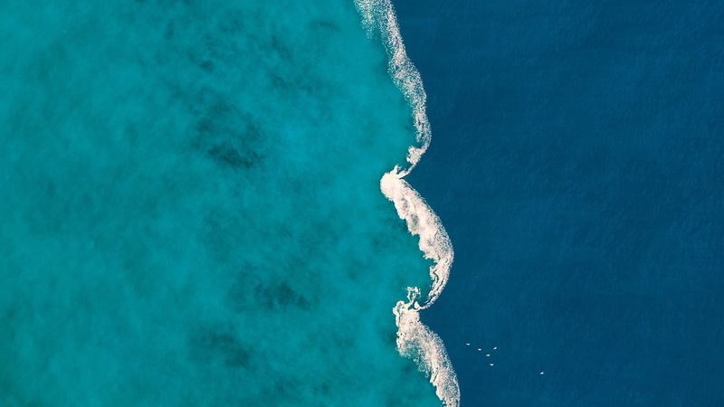 aquatic sport, 4K, 4K, environment, Coast, beauty in nature, beach, day, scenics - nature, island, motion, blue, nature, water, no people, turquoise colored