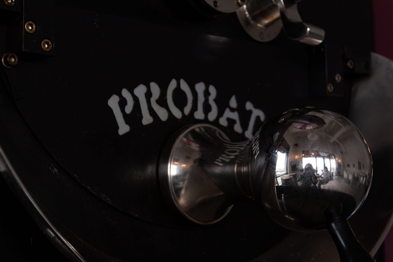 security, no people, black color, probat, equipment, safety, light bulb, music, roaster, coffee, western script, text, shiny, reflection, future coffee collective