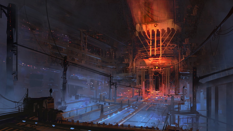 illuminated, building, building exterior, outdoors, production line, transportation, glowing, built structure, night, 1080P, fuel and power generation